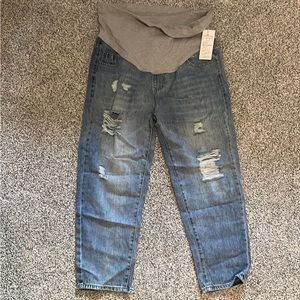 NWT Qiaoairen Imported Maternity Distressed Jeans 3XL
